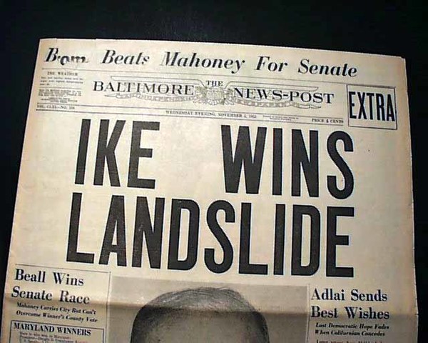 Eisenhower Wins Presidency in Landslide