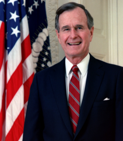George H. W. Bush takes office