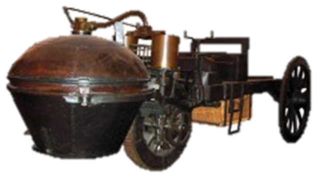 Primer vehículo propulsado a vapor