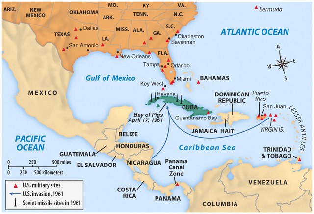 Map of Cuban Missile Crisis