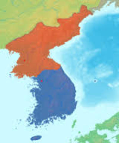 Korea After the 38 Parallel Map