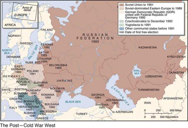 Post Cold War Europe Map