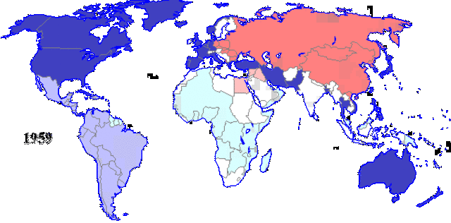 Map of the World during the Cold War (1959)