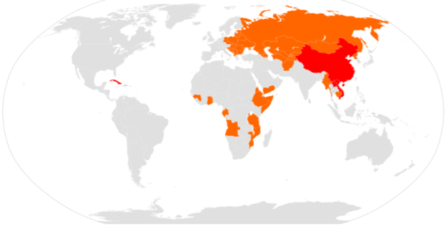 Communism Map of Cold War
