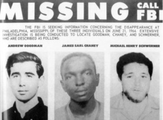 Civil Rights Workers abducted and killed by Klansmen