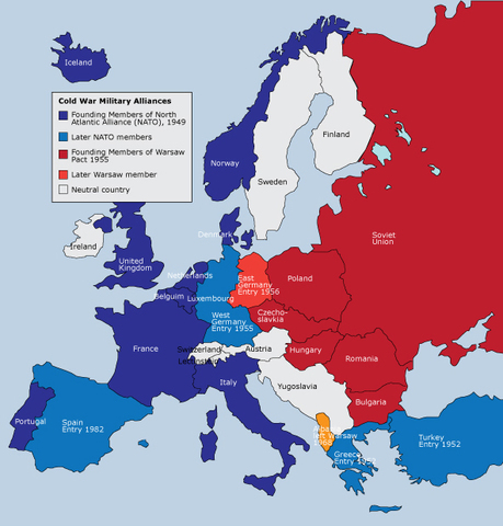 Map of Cold War Military Alliances