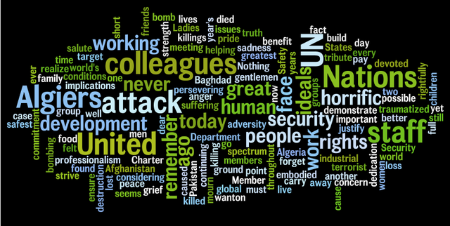 Remarks on Second Anniversary of the bombing of UN Premises in Algiers