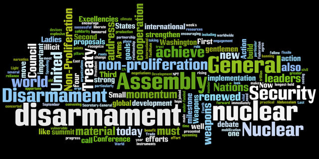 Remarks to the thematic debate of the UN General Assebly on Disarmament and World Security