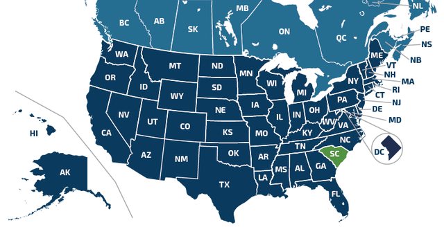 South Carolina secedes from the Union
