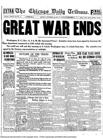 World War I ends