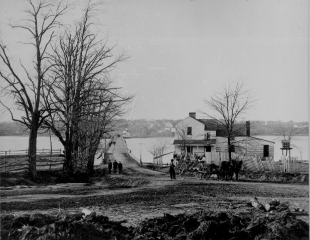 Booth crosses the bridge