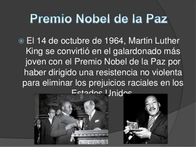 Martin Luther le concedieron el Premio Novel de las Paz