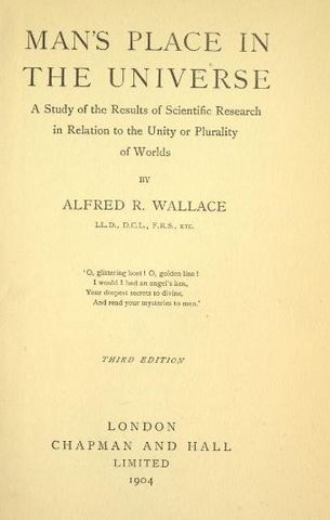 Published Man's Place in the Universe