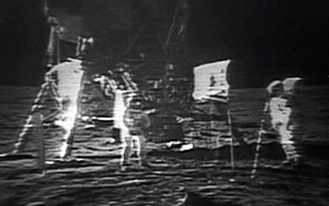 U.S. Moon Landing Shown on T.V.