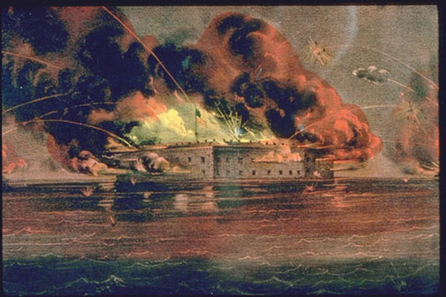 Battle at Fort Sumter begins
