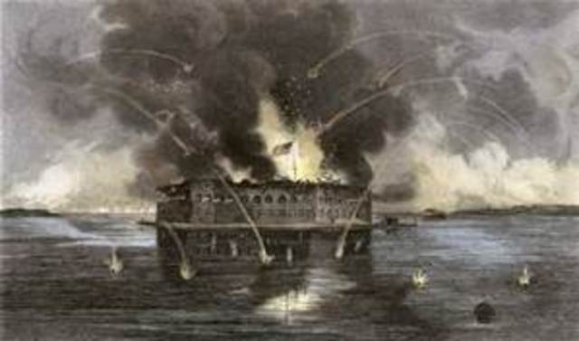 Battle at Fort Sumter Begins