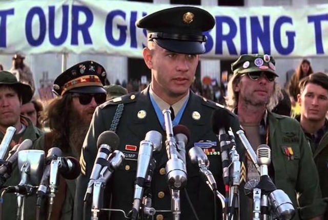 Forrest speaks at a hippie gathering