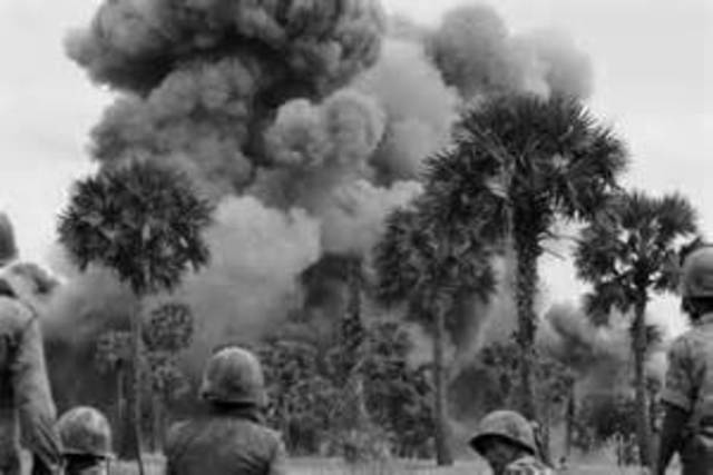 U.S. Bombs Communist Bases in Cambodia