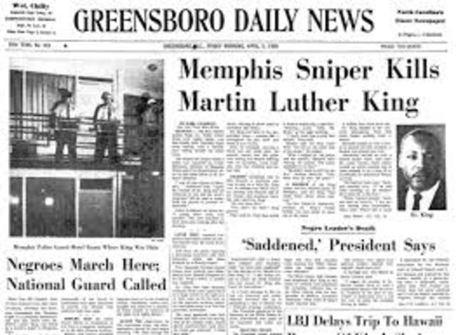 M.L.K. murdered in Memphis