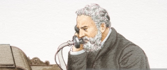 What were the first words spoken through the phone?