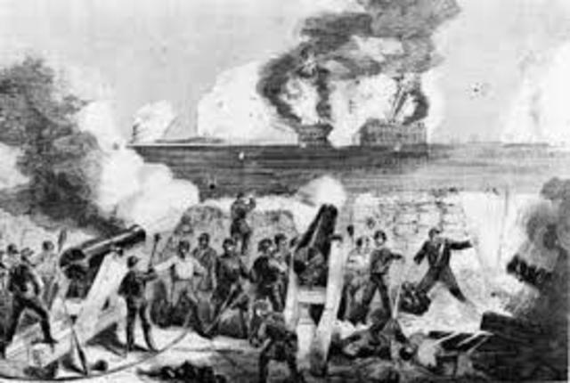 Battle at fort Sumter begins