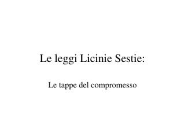 Le leggi Licinie-Sestie e i plebei al consolato