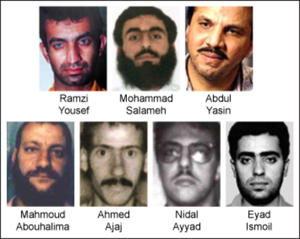 Mahmud Abouhalima, Mohammad Salameh, Nidal A. Ayyad, Abdul and Ahmed Ajaj are convicted of the World Trade Center Bombing
