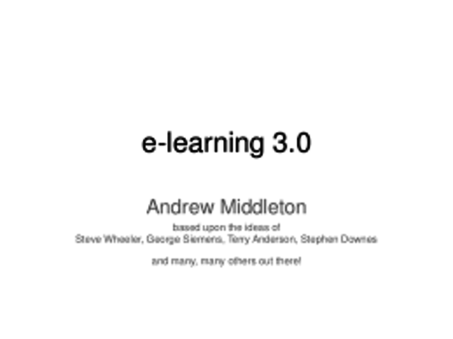 Elearning 3.0