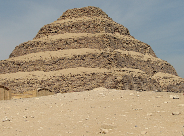 first stone pyramid built in Saqqara for the pharaoh Djoser