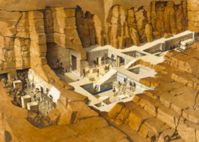 Construction of many of the royal tombs in the Valley of the Kings