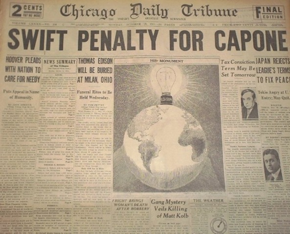 Evidence to Arrest Capone is Acquired