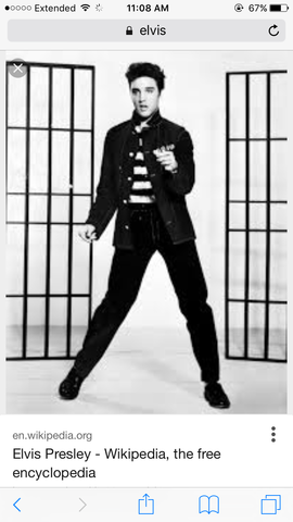 Elvis comes out with his famous dance