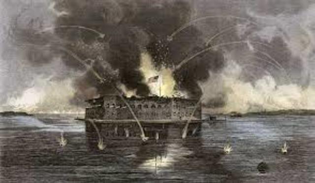 Battle at Fort Sumter begins