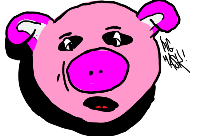 Tally wears a pigmask