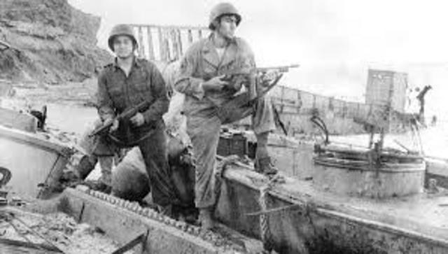 US and British troops land at several points on the beaches of Algeria and Morocco in French North Africa