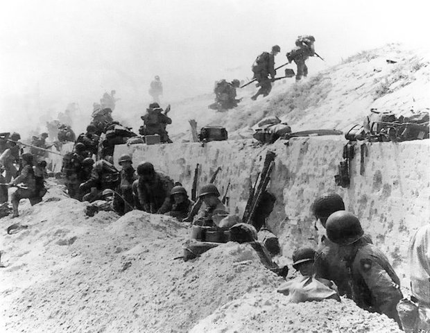Anglo-American forces break out of the Normandy beachhead and race eastward towards Paris