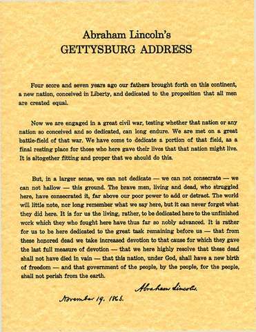The Gettysburg address