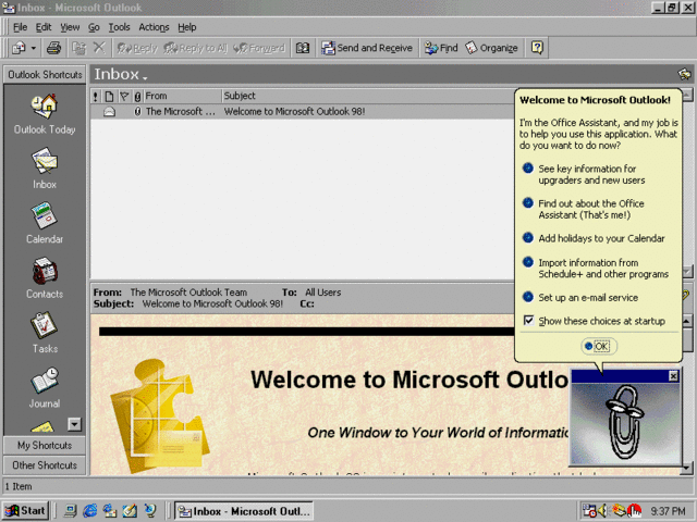 Microsoft Outlook 97,