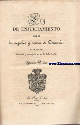Ley de enjuiciamiento sobre negocios y causas de comercio