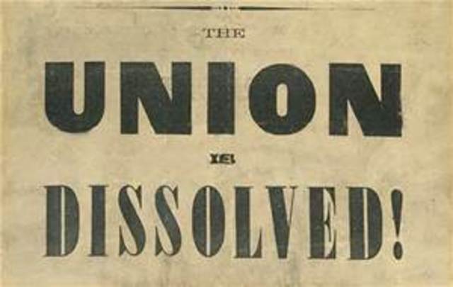 South Carolina seceds from the union
