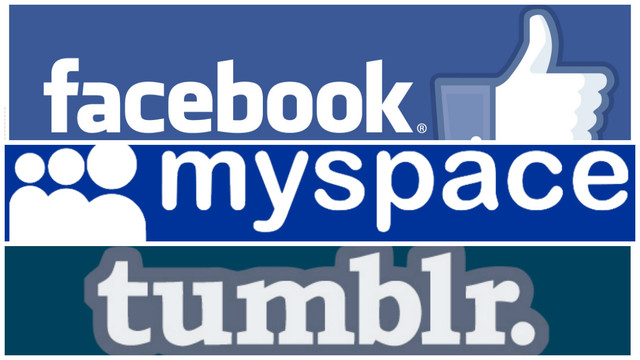Facebook, MySpace y Tumblr