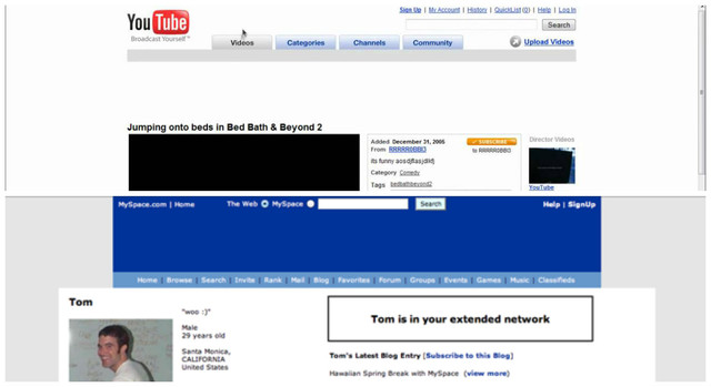 Youtube y MySpace