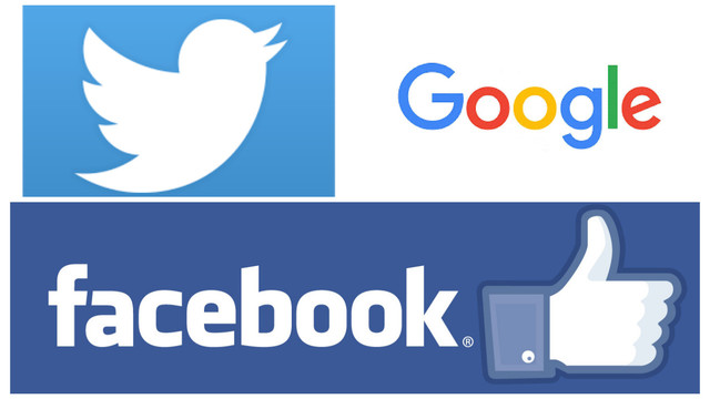 Twitter, Google y Facebook