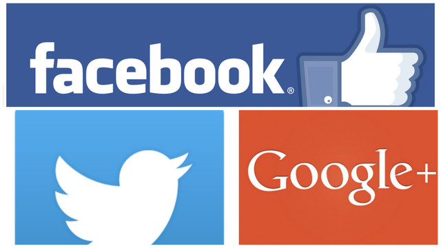 Facebook, Twitter y Google+