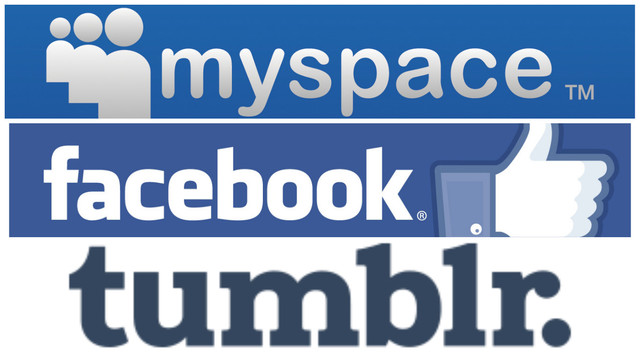 Facebook, Myspace y Tumblr