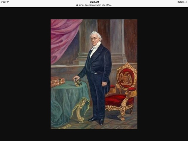 James Buchanan sworn into office as the 15 president