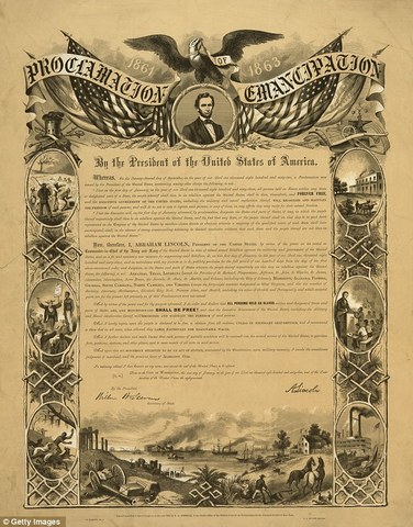 Emancipation Proclamation goes into effect