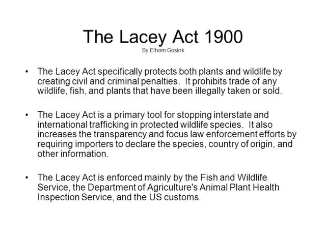The Lacey Act of 1900