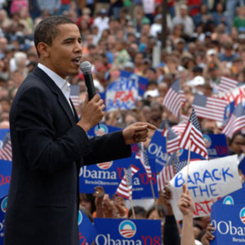 Barack Obama takes office