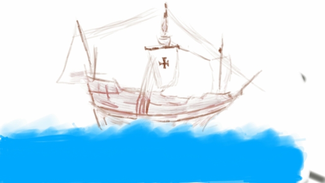 Christopher Columbus "discovers" America